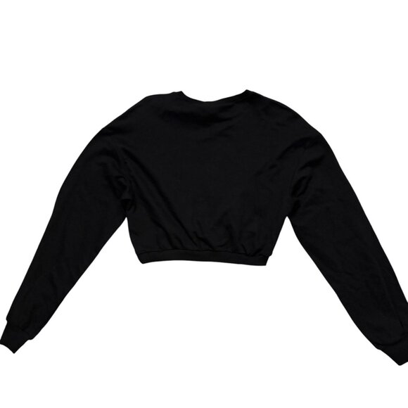 NWT H&M NASA Graphic Print Cropped Sweatshirt XS Black Pullover Sweater Crop Top - Picture 3 of 7